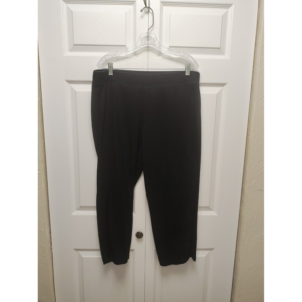 Eileen Fisher Wide Leg Pull On Cropped Pants Women's 1X Gray Made In USA